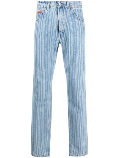 Martine Rose Martin Rose Straight Leg Jeans In Blue Pinstripe