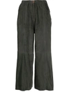 ALYSI ALYSI SUEDE CROPPED TROUSERS