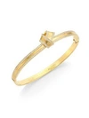 CARELLE Knot Diamond-Trim 18K Yellow Gold Bangle