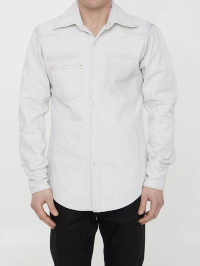 Maison Margiela Cotton Denim Shirt In White