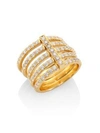 CARELLE Moderne 18K Yellow Gold & Pavé Diamond Penta Ring