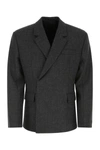 Prada Double-breasted Tailored Blazer In Grey