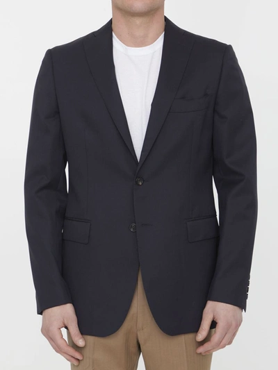 Tonello Single-breasted Wool Jacket In Blue