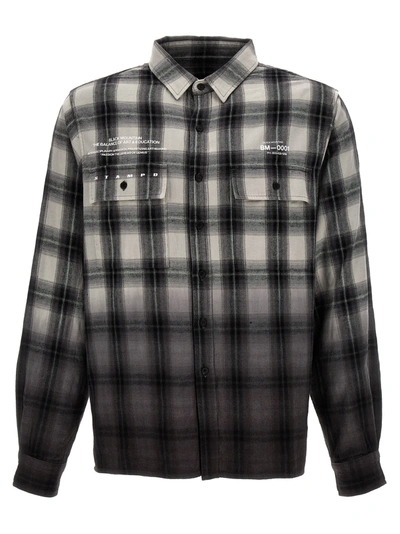 Stampd Mountain Transit Dip Dye Mason Shirt, Blouse Grey In Gris