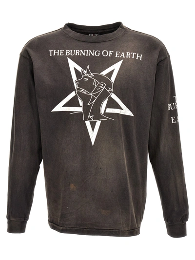 Saint Mxxxxxx The Burning Of Earth T-shirt In Gray