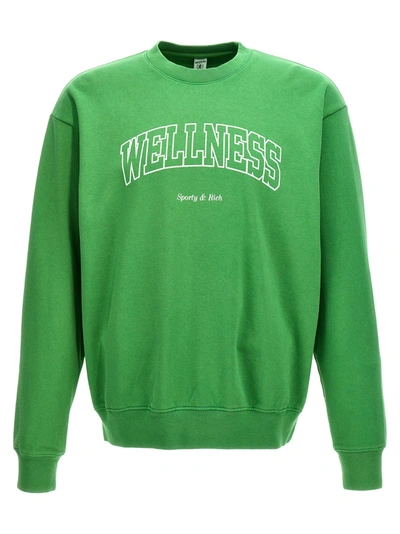 Sporty And Rich Sporty & Rich Slogan Printed Crewneck Sweatshirt In Green