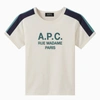Apc Tili Ivory/greent-shirt With Logo In Green