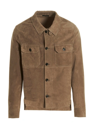 Tom Ford Suede Jacket In Tan