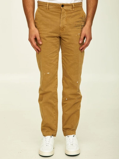 Incotex Red X Facetasm Camel Cotton Trousers In Beige