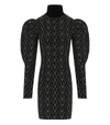 Elisabetta Franchi Jacquard Logo-motif High Neck Minidress In Black
