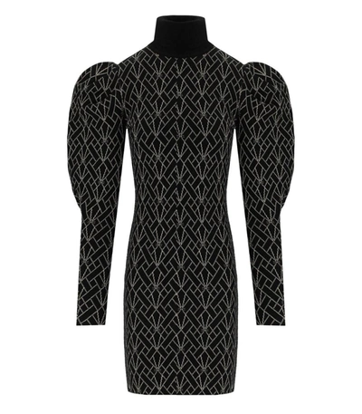 Elisabetta Franchi Dress In Viscose And Lurex With Logo In Black