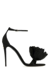 Dolce & Gabbana Keira 105 Satin Bow Sandals In Patent Leather In Black