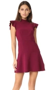 Rachel Zoe Parma High-neck Flutter-sleeve Fit-and-flare Dress In Plum