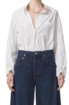 Citizen Of Humanity Cocoon Cotton Shirt In Stripe