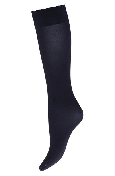 Wolford Velvet Deluxe Knee-highs In Admiral