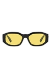 Versace Eyewear Rectangular Frame Sunglasses In Black Yellow