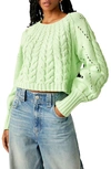 FREE PEOPLE SANDRE CABLE STITCH PULLOVER