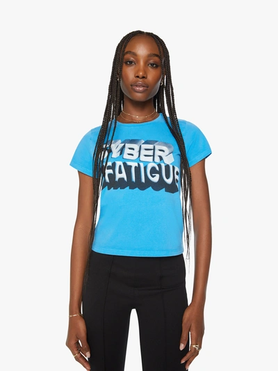 Mother The Cropped Itty Bitty Goodie Cyber Fatigue Tee Shirt In Blue