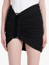 Balmain Asymmetric High Waist Gathered Skirt In Black