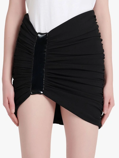 BALMAIN ASYMMETRIC BLACK MINISKIRT
