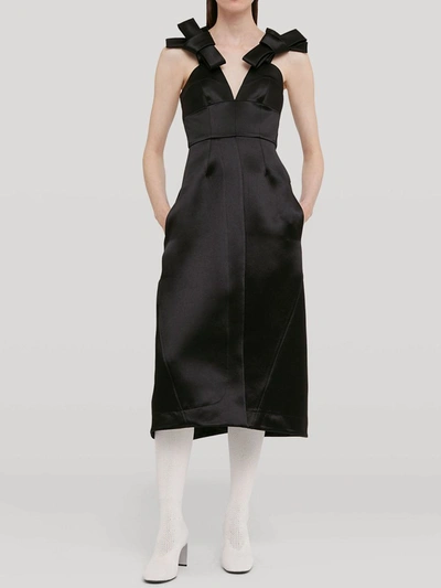 JIL SANDER BLACK SATIN DRESS