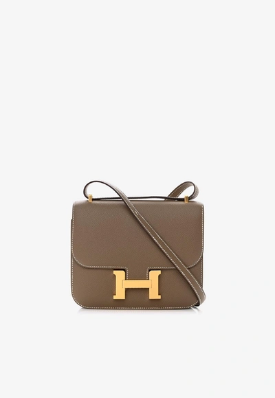 Hermes Constance 18 In Etain Epsom Leather With Gold Hardware In Etoupe