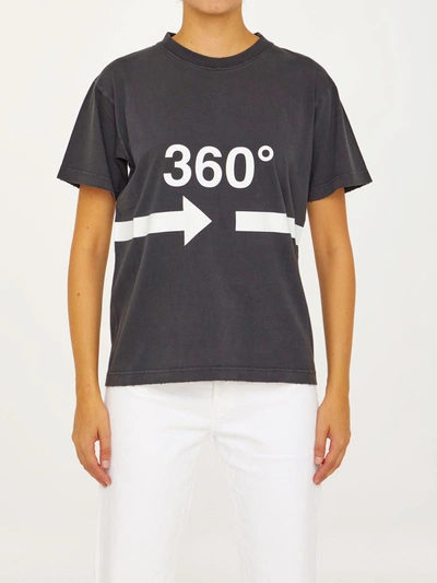 Balenciaga Short Sleeve 360 Degree Arrow Print T-shirt In Black