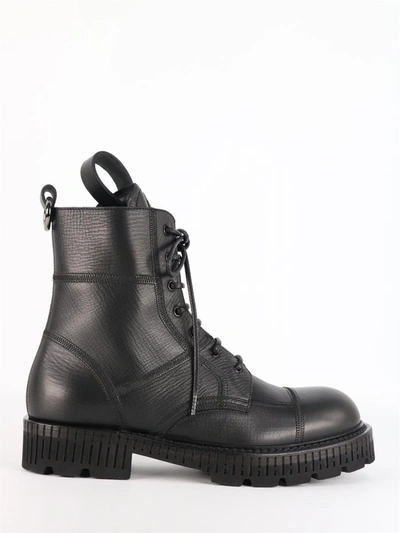 Dolce & Gabbana Black Laced Up Boot