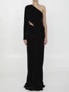 Costarellos Black Velvet Dress In Black