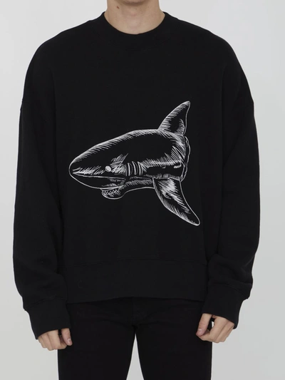 PALM ANGELS BROKEN SHARK PRINT SWEATSHIRT