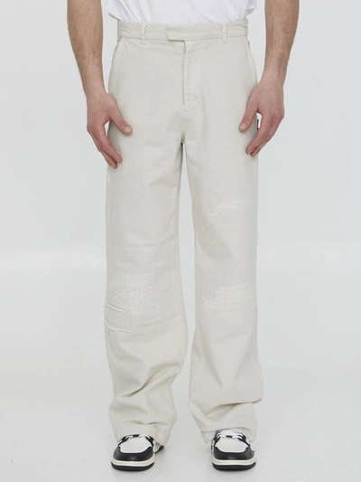 Amiri Cream-colored Denim Jeans In White