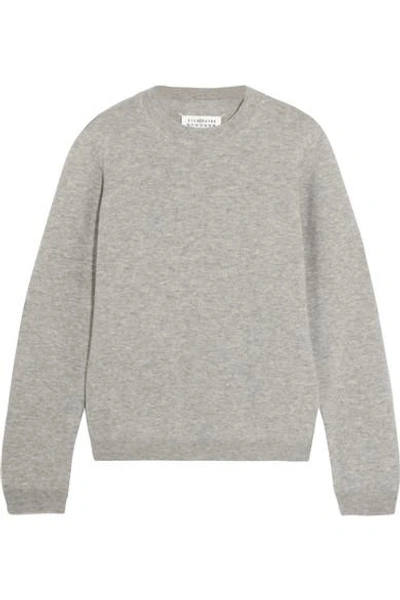 Maison Margiela Elbow Patch Sweater In Gray. In Grey Melange