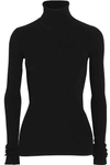 JIL SANDER OPEN-BACK RIBBED-KNIT TURTLENECK SWEATER