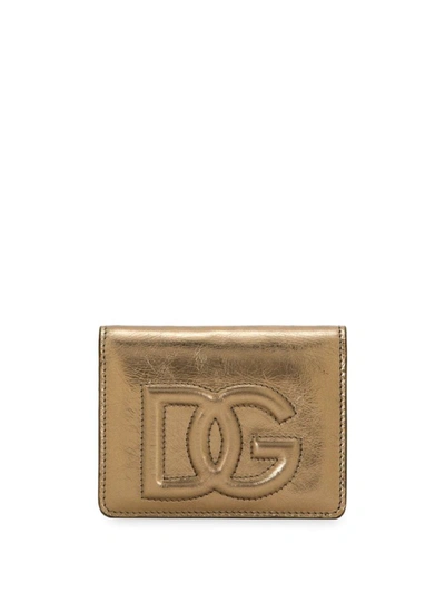 Dolce & Gabbana Dg Logo Continental Wallet In Golden
