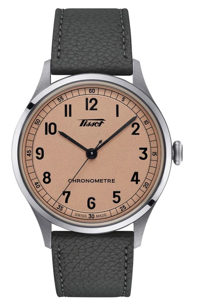 Tissot Heritage 1938 Leather Strap Watch, 39mm In Orange/brown