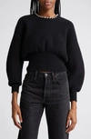 Alexander Wang Ball Chain Detail Wool Blend Sweater In Black