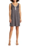 Tommy Bahama Salina Sands Embellished Faux Suede Shift Dress In Forged Iron