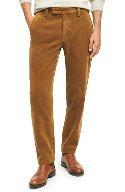 Brooks Brothers Slim Fit Cotton Wide-wale Corduroy Pants In Medium Brown