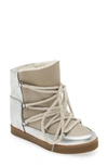 Isabel Marant Nowles Shearling-lined Suede Snow Boots In Silver