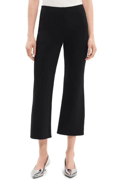 Theory Bistretch Cotton-blend Kick Trousers In Black