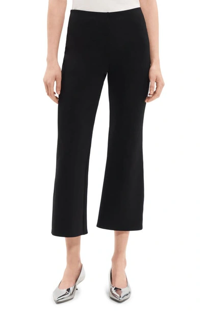 Theory Bistretch Cotton-blend Kick Pants In Black