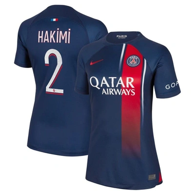 Nike Achraf Hakimi Paris Saint-germain 2023/24 Stadium Home  Women's Dri-fit Soccer Jersey In Blue