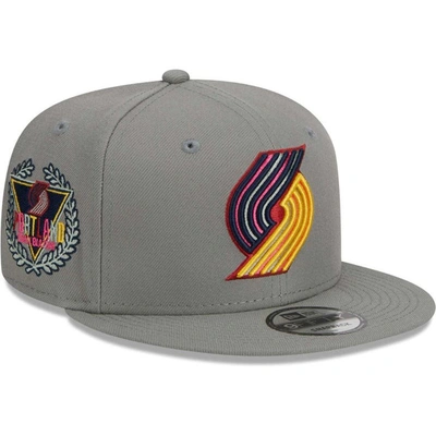 New Era Men's  Gray Portland Trail Blazers Color Pack 9fifty Snapback Hat
