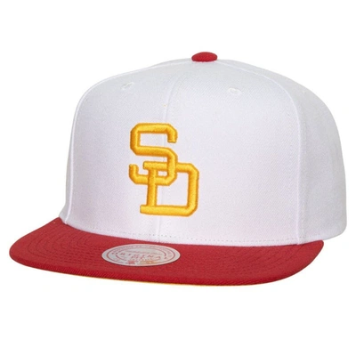 Mitchell & Ness Men's  White, San Diego Padres Hometown Snapback Hat