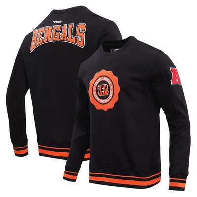 Pro Standard Black Cincinnati Bengals Crest Emblem Pullover Sweatshirt
