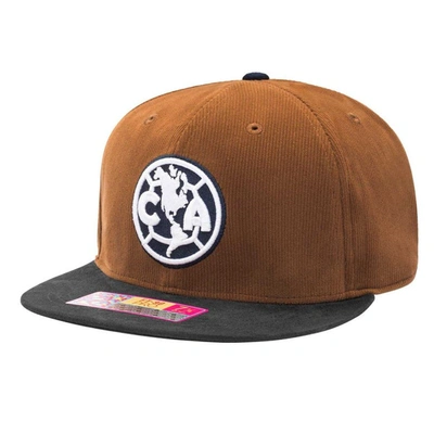 Fan Ink Men's Brown Club America Cognac Snapback Hat