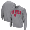 COLOSSEUM COLOSSEUM HEATHER GRAY OLE MISS REBELS ARCH & LOGO PULLOVER SWEATSHIRT