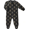 Outerstuff Toddler Boys And Girls Black New Orleans Saints Allover Print Raglan Full-zip Sleeper In Black