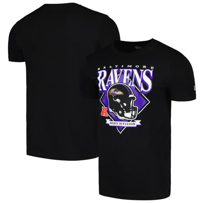 New Era Purple Baltimore Ravens Team Logo T-shirt In Black