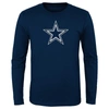 OUTERSTUFF YOUTH NAVY DALLAS COWBOYS PRIMARY LOGO LONG SLEEVE T-SHIRT